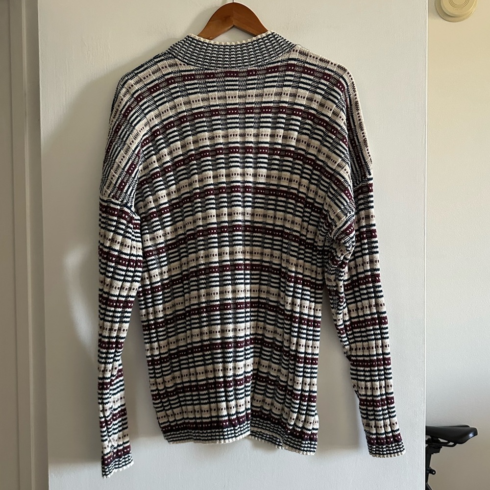 Vintage ‘Crazy Horse’ 90s Striped Red Crewneck Knit Sweater Size Medium EUC - Picture 2 of 8
